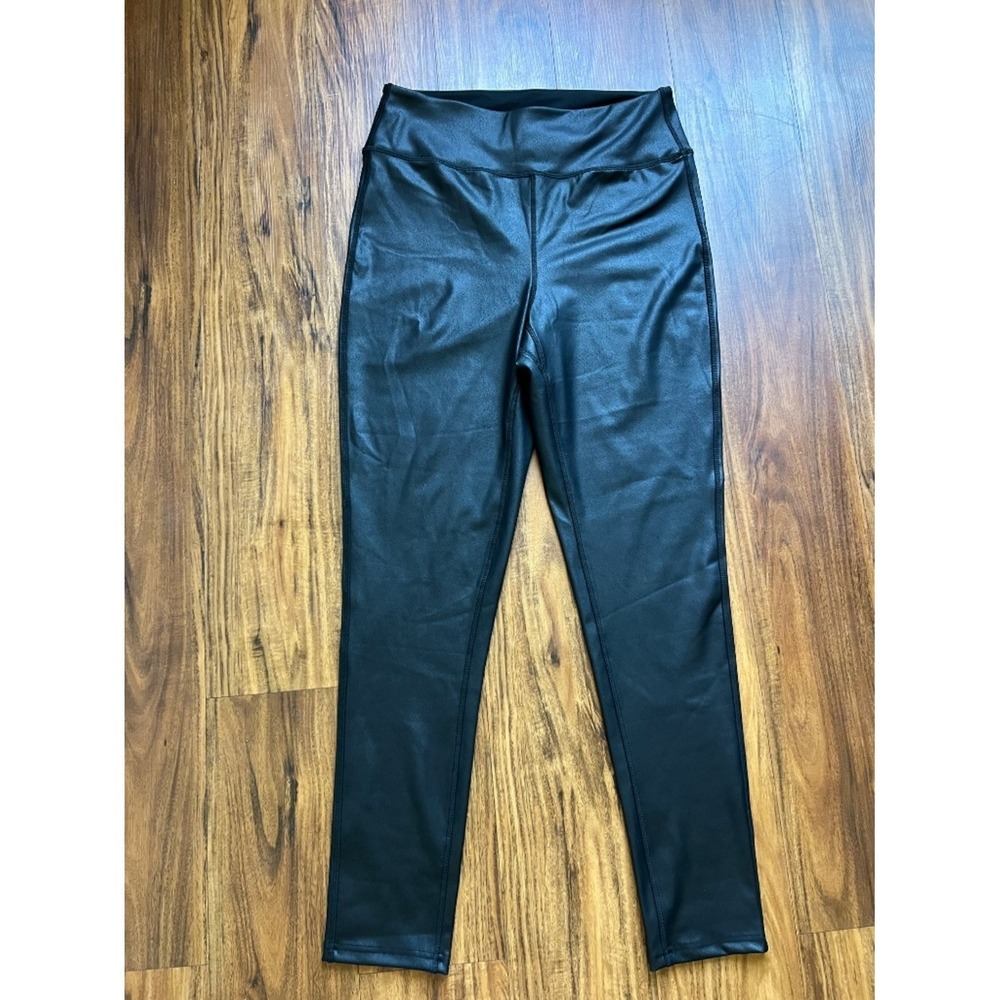 Thread & Supply Black High-Rise Faux Leather Leggings Womens Large B1340PSTS